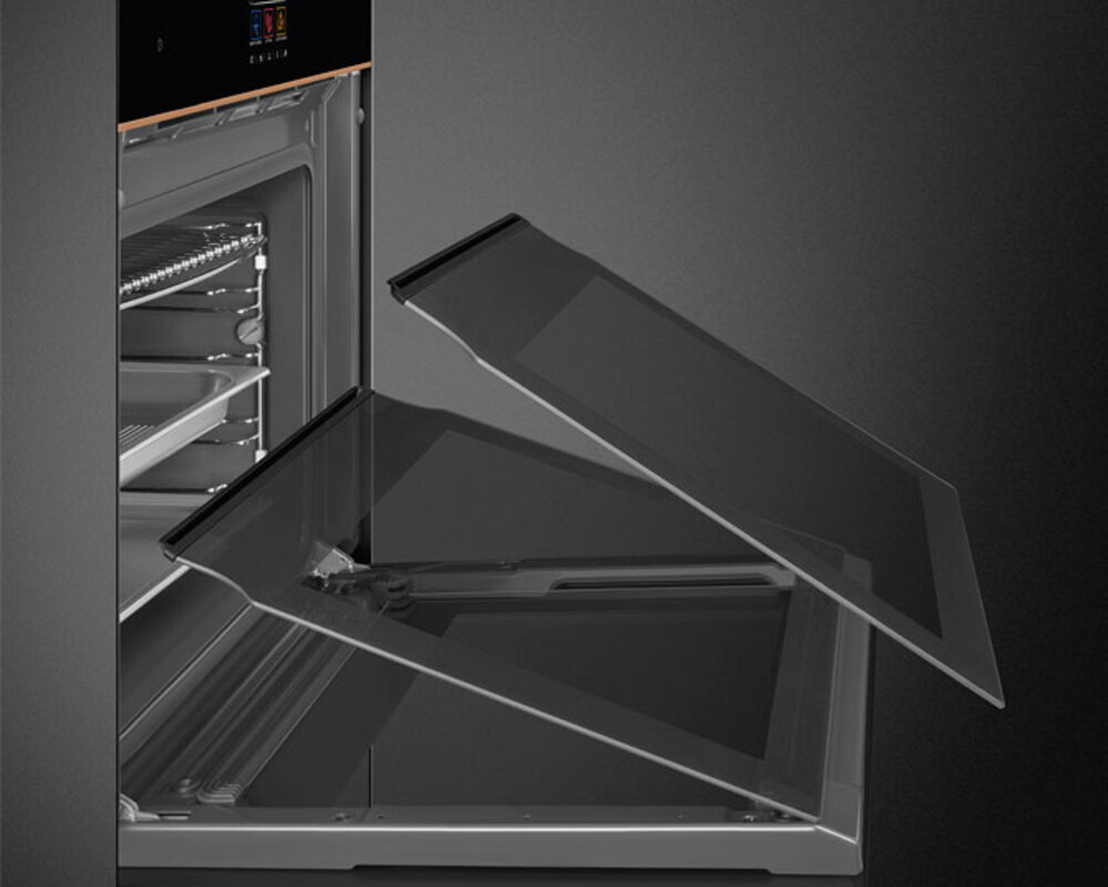 SMEG SO6604S4PNR Многофункциональный духовой шкаф, комбинированный с паром, 60 см, 20 функций, черное стекло Eclipse, медный профиль