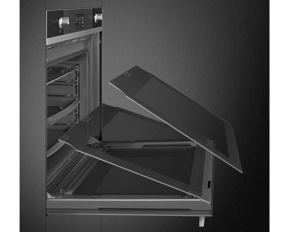 SMEG SOP6101S2B3 Многофункциональный духовой шкаф с пиролизом и пароувлажнением, 60 см, 11 функций, чёрное стекло