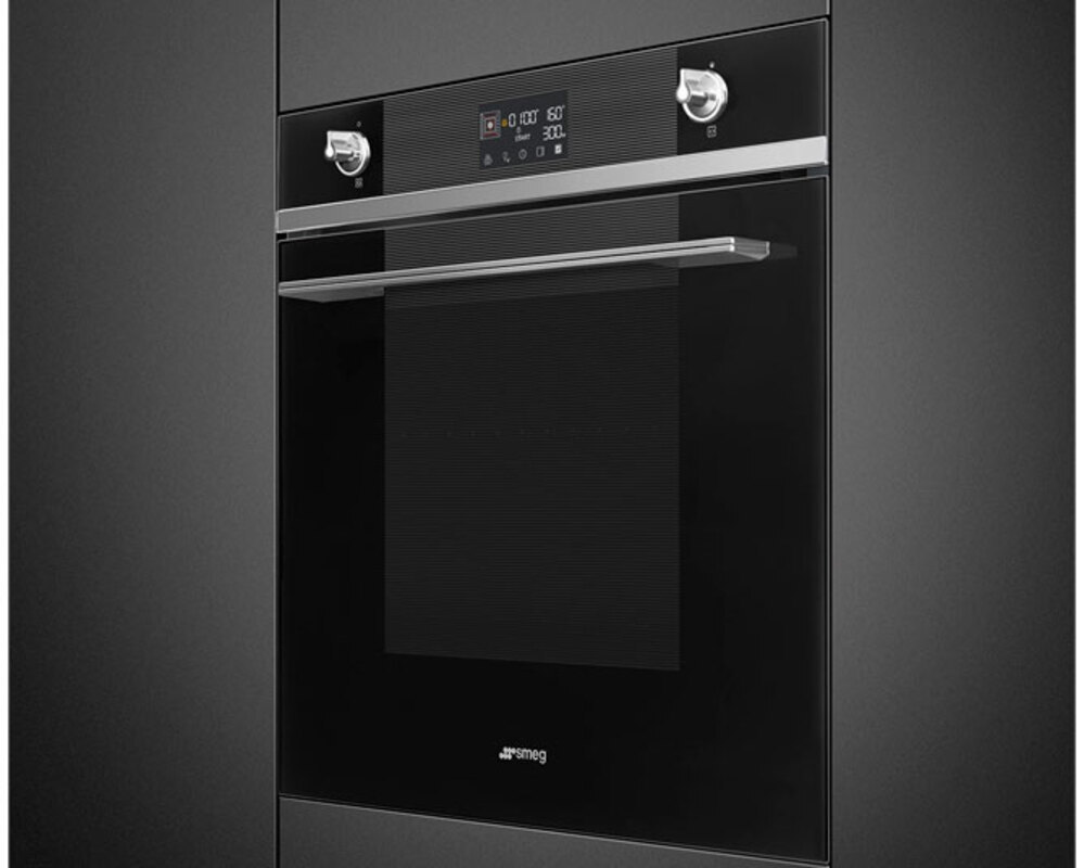 SMEG SOP6101S2B3 Многофункциональный духовой шкаф с пиролизом и пароувлажнением, 60 см, 11 функций, чёрное стекло