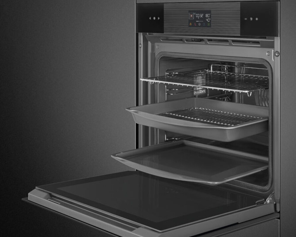 SMEG SOP6102S2PB3 Многофункциональный духовой шкаф с пиролизом и пароувлажнением, 60 см, 12 функций, чёрное стекло