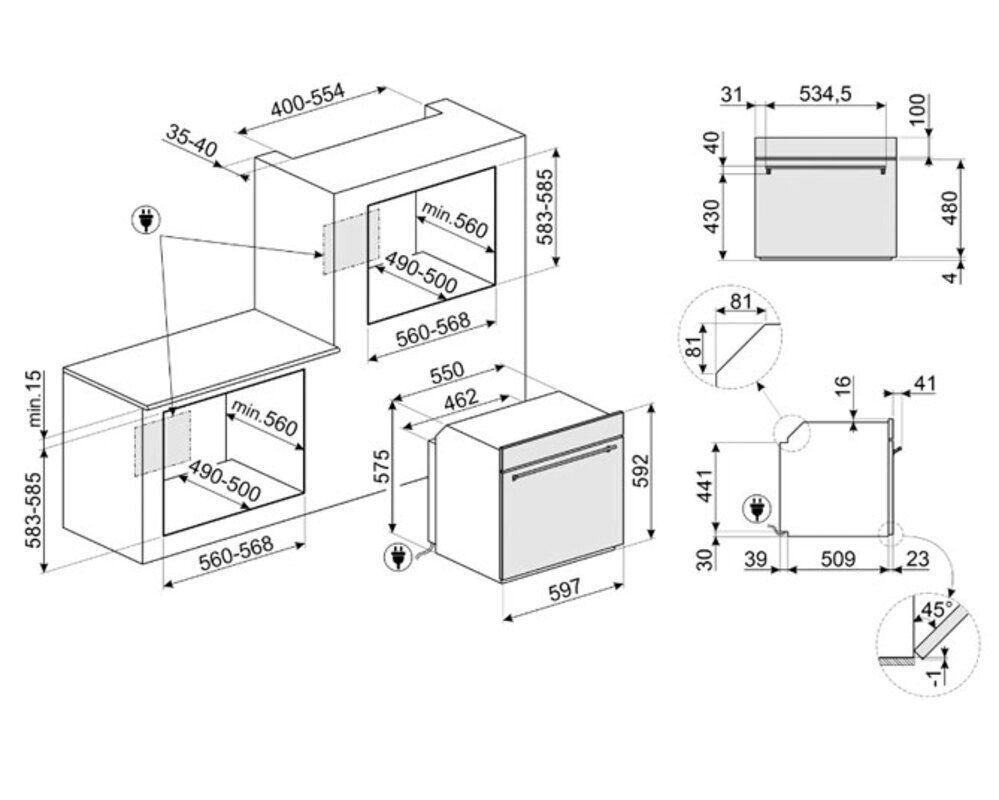 SMEG SOP6301S2X Многофункциональный духовой шкаф с пиролизом и пароувлажнением, 60 см, 11 функций, нержавеющая сталь с обработкой против отпечатков пальцев