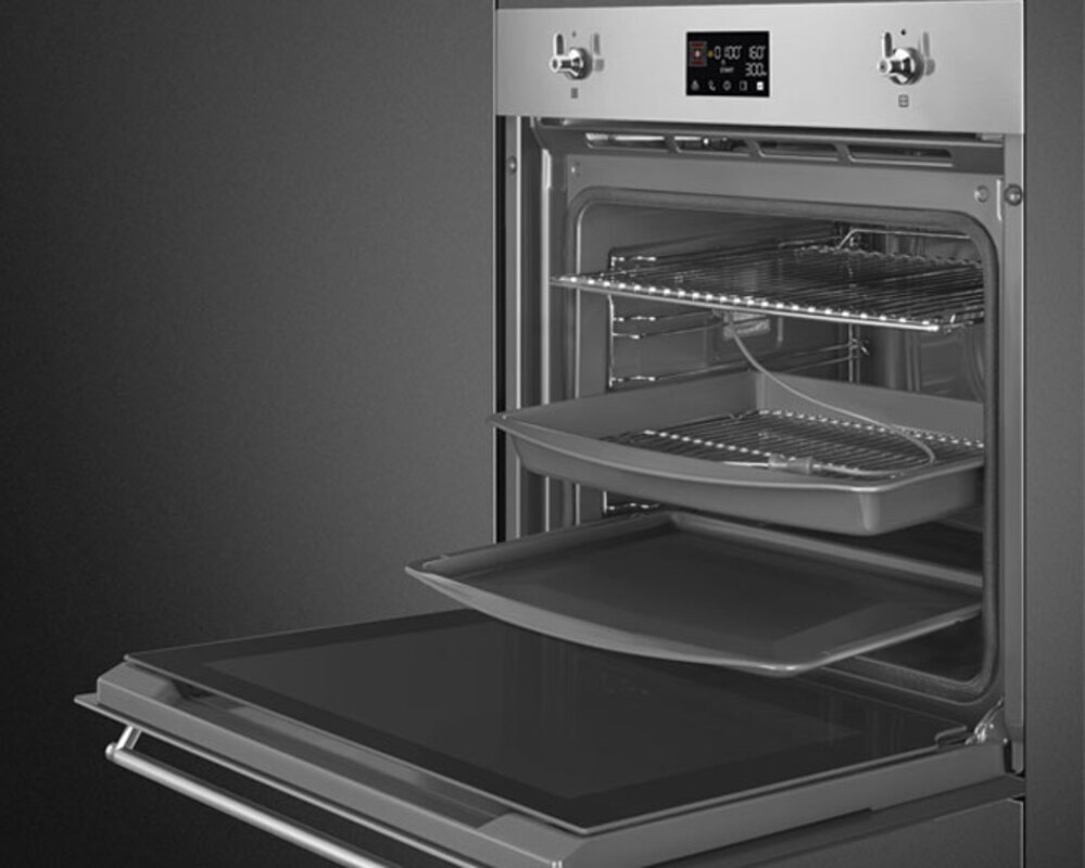 SMEG SOP6302TX Многофункциональный духовой шкаф с пиролизом, 60 см, 10 функций, нержавеющая сталь