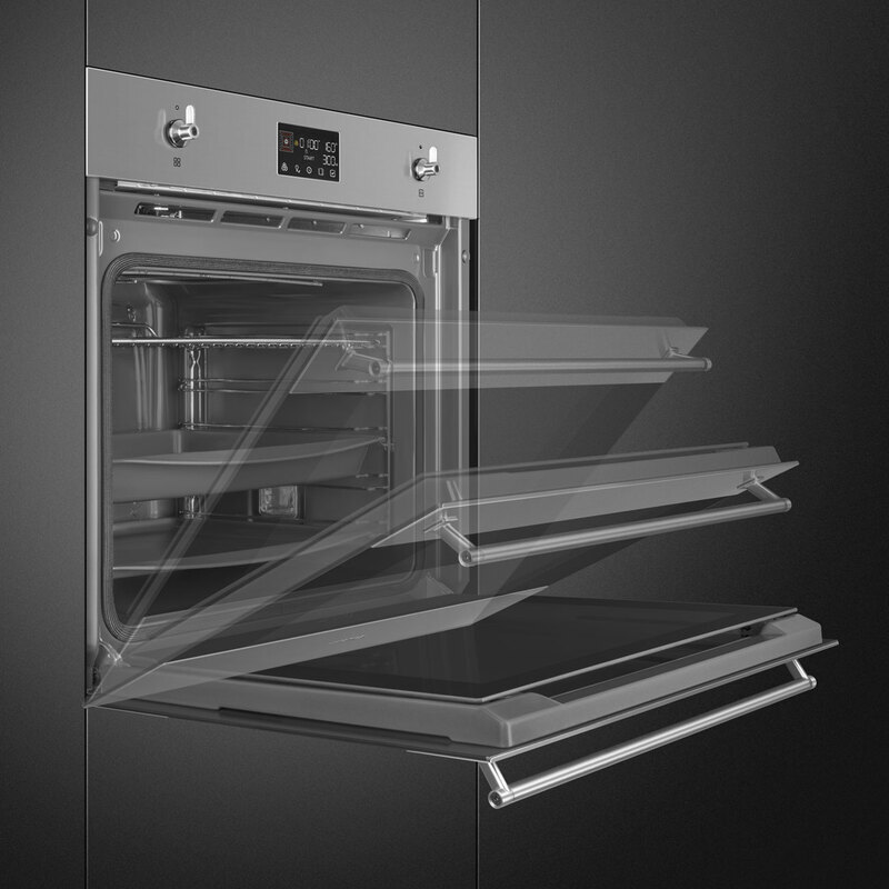 SMEG SOP6302TX Многофункциональный духовой шкаф с пиролизом, 60 см, 10 функций, нержавеющая сталь
