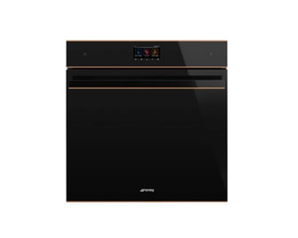 SMEG SOP6604TPNR Многофункциональный духовой шкаф с пиролизом, 60 см, 10 функций, чёрное стекло Eclipse, медный профиль