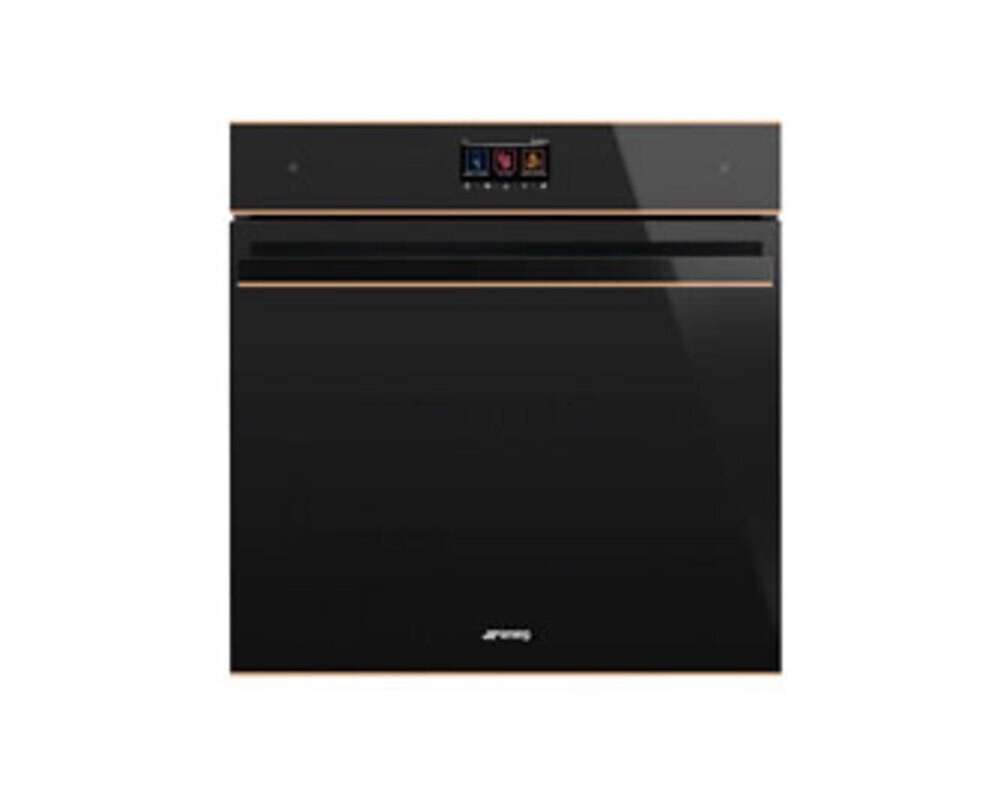 SMEG SOP6604S2PNR Многофункциональный духовой шкаф с пиролизом и пароувлажнением, 60 см, 19 функций, чёрное стекло Eclipse, медный профиль