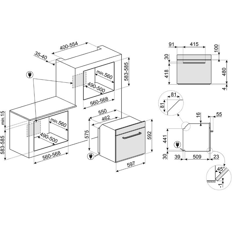 SMEG SOP6902S2PX Многофункциональный духовой шкаф с пароувлажнением и пиролизом, 60 см, 12 функций, нержавеющая сталь с обработкой против отпечатков пальцев