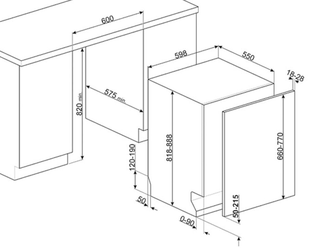 SMEG STL342CSL Полностью встраиваемая посудомоечная машина, 60 см
