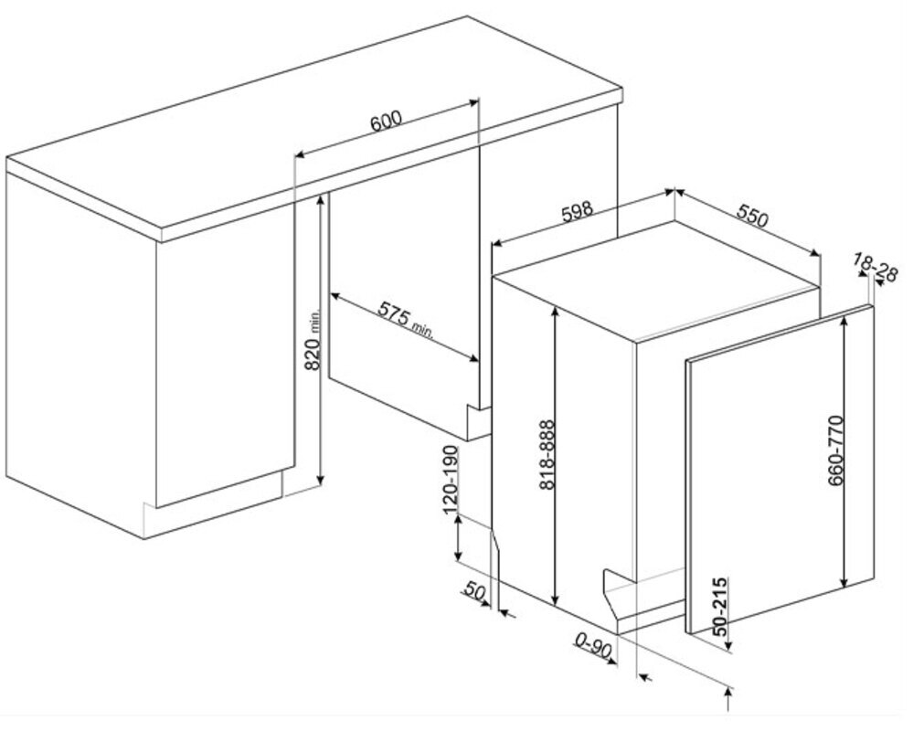 SMEG STL7332CL Полностью встраиваемая посудомоечная машина, 60 см