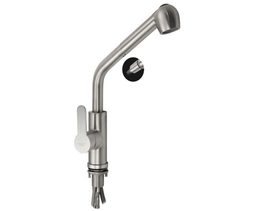 Смеситель 9124 с вытяжным изливом, из нерж. стали 304