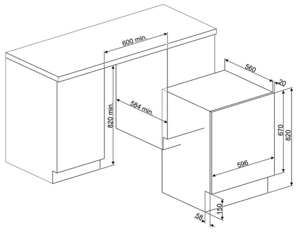 SMEG LBI147 Встраиваемая стиральная машина, 60 см, цвет белый