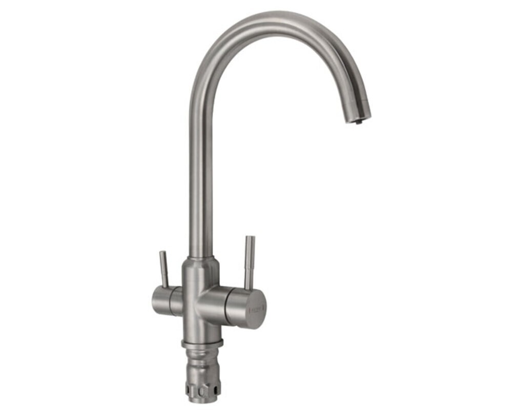 Смеситель 91114 С-образный вытяжной излив, с подкл. фильтра, из нерж. стали 304