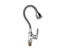 Смеситель МАК 4107, боковой, с гибким изливом СЕРОГО цвета, хром