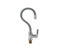 Смеситель МАК 4103, боковой, с гибким изливом СЕРОГО цвета, хром