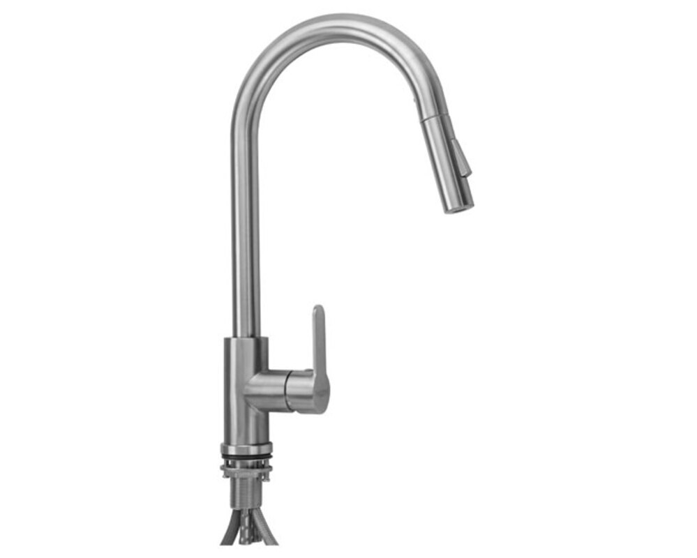 Смеситель MAGNUS 9127 С-образный излив, нерж.