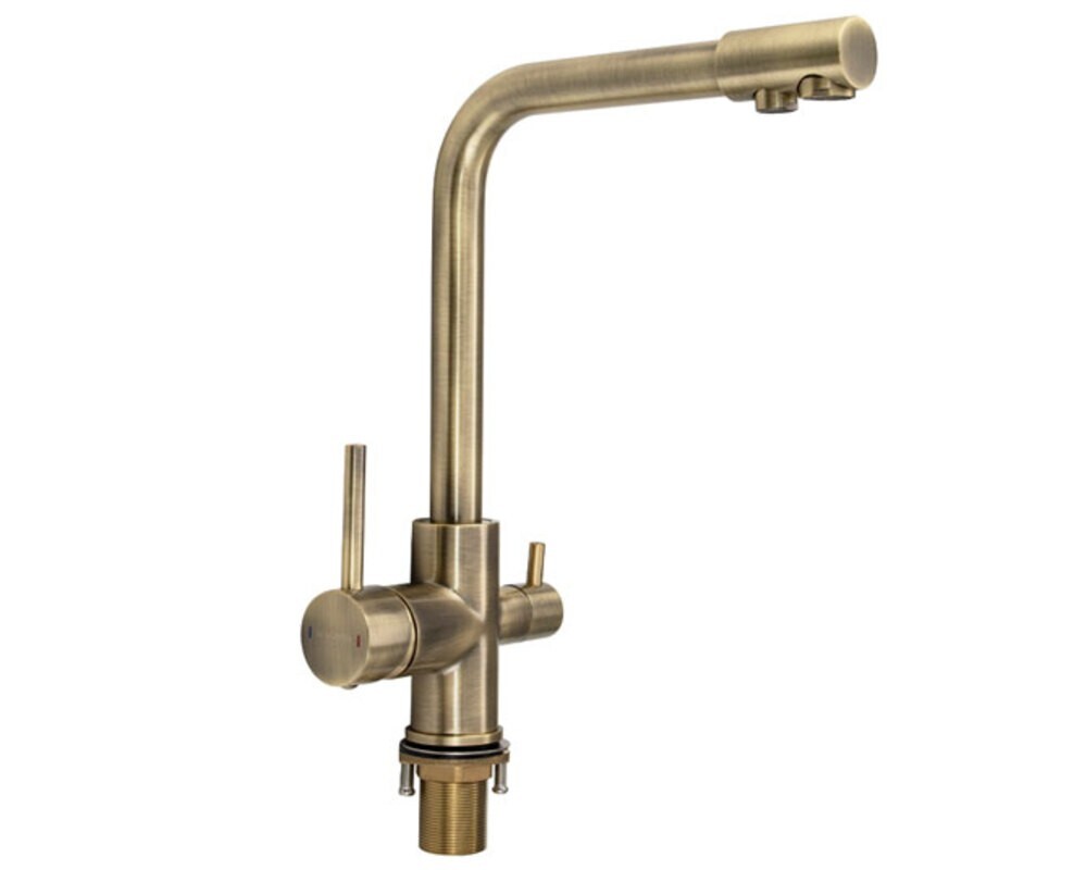 Смеситель MAGNUS 8248 Г-образный излив, с подкл. фильтра, БРОНЗА