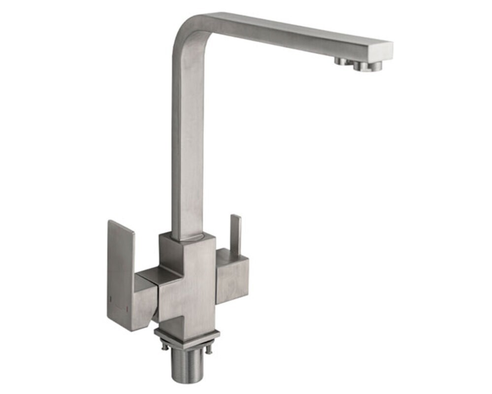 Смеситель кухонный MAGNUS 91116 Г-образный, с подкл. фильтра, из нерж. стали 304