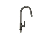 Смеситель 9128 ГРАФИТ С-образный вытяжной излив, из нерж. стали 304