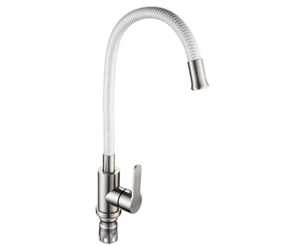 Смеситель MAGNUS 9221 гибкий излив белый, из нерж. стали 304