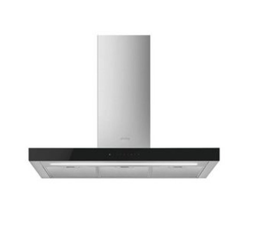 SMEG KBT9L4VN Вытяжка настенная, 90 см, нержавеющая сталь + чёрное стекло