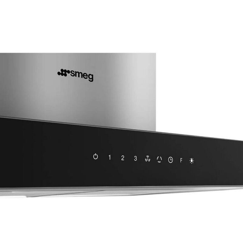 SMEG KBT9L4VN Вытяжка настенная, 90 см, нержавеющая сталь + чёрное стекло