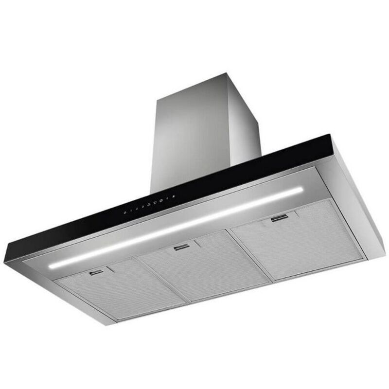 SMEG KBT9L4VN Вытяжка настенная, 90 см, нержавеющая сталь + чёрное стекло