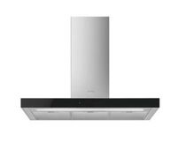 SMEG KBT9L4VN Вытяжка настенная, 90 см, нержавеющая сталь + чёрное стекло