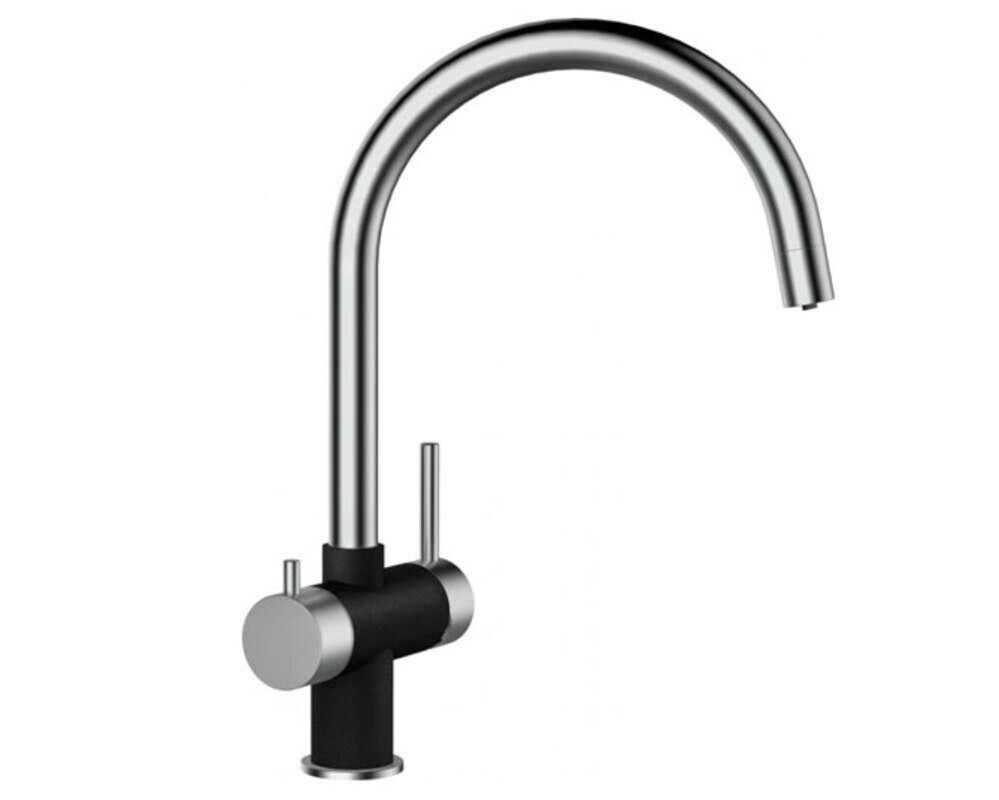 Смеситель Schock ARES сталь/оникс (2 в 1)