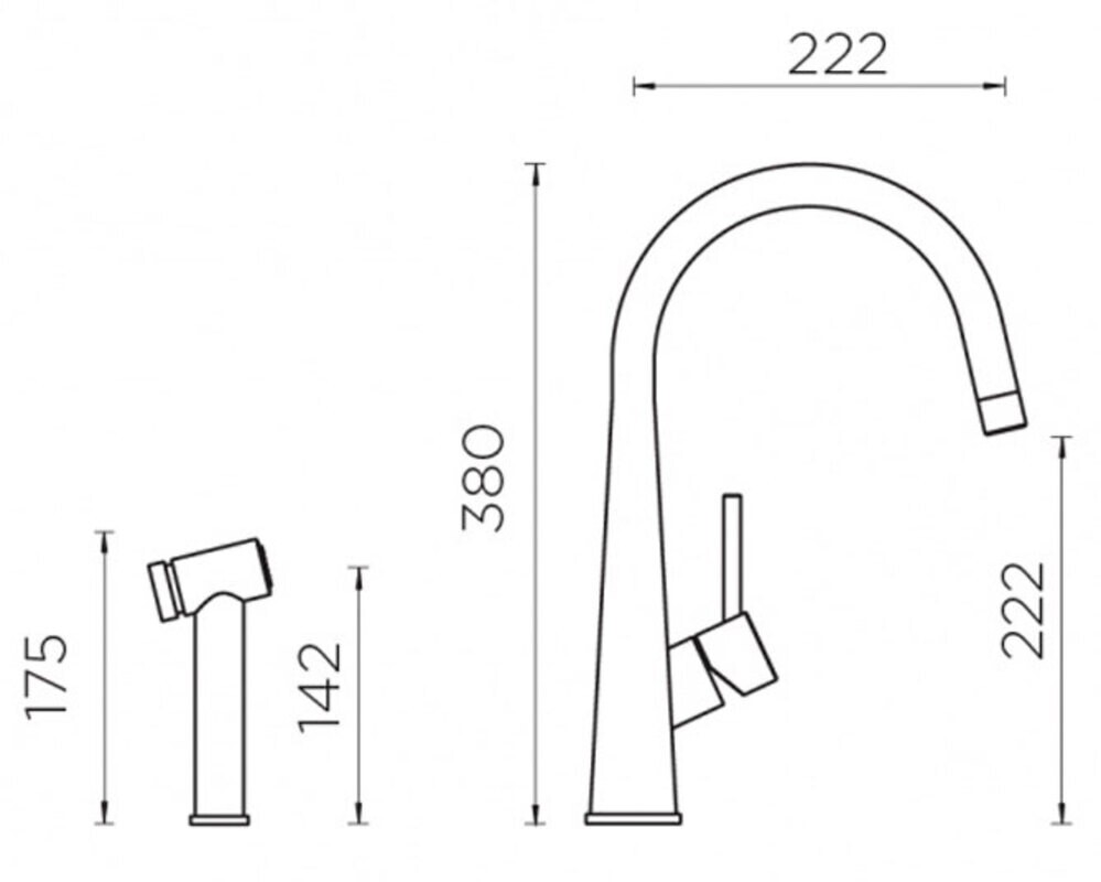Смеситель Schock CONOS PRO + отдельностоящий душ нерж.сталь