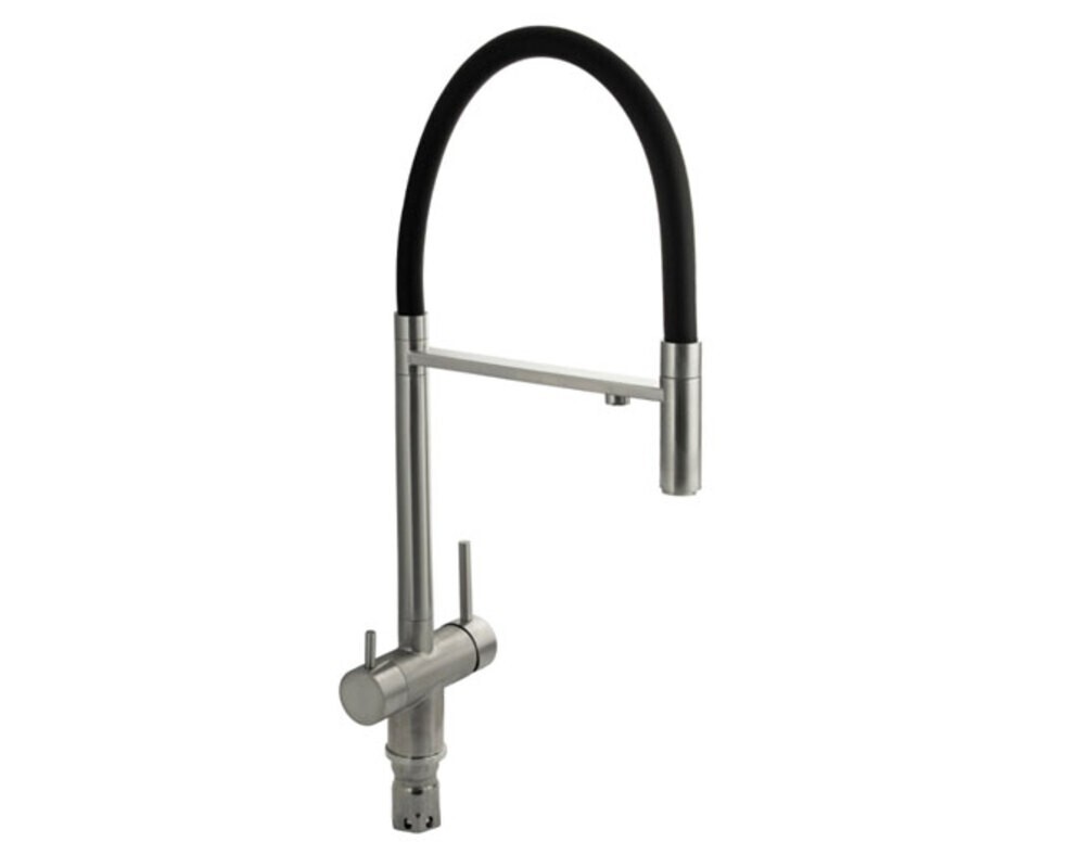 Смеситель 91118 С-образный, с подкл. фильтра, из нерж. стали 304