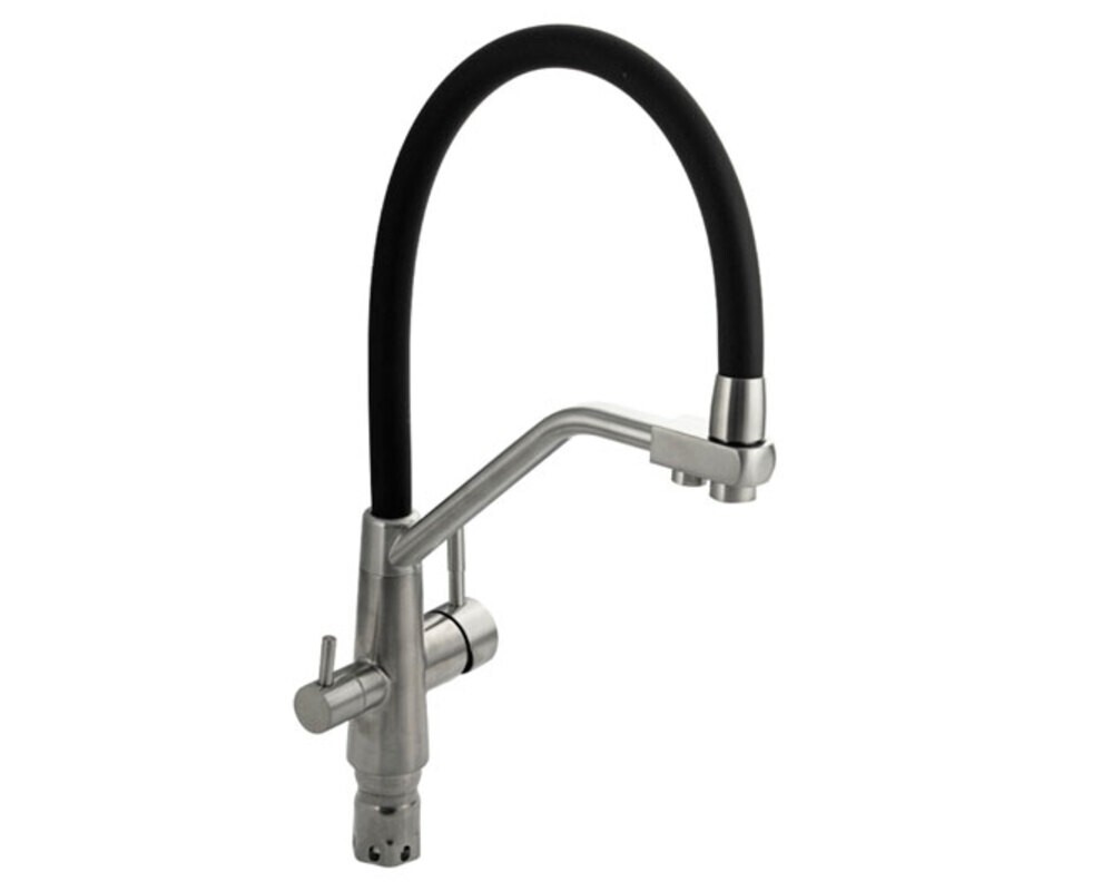 Смеситель 91119 С-образный, с подкл. фильтра, из нерж. стали 304