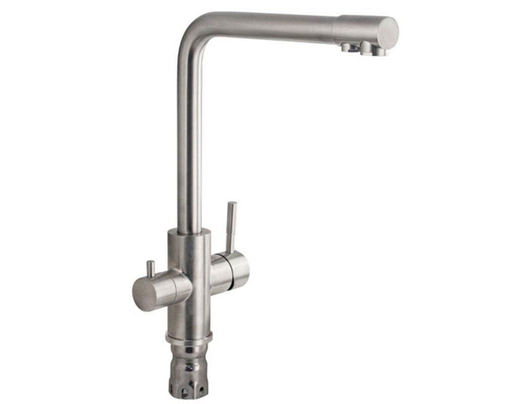 Смеситель 91121 Г-образный, МАТОВЫЙ, с подкл. фильтра, из нерж. стали 304