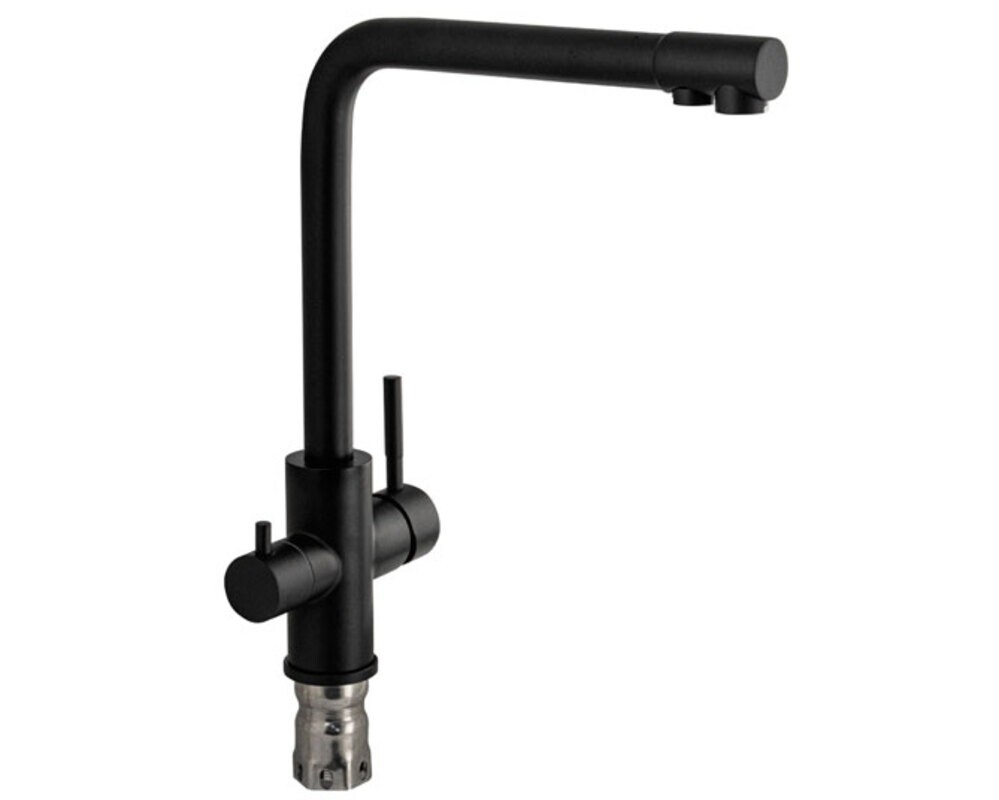 Смеситель 91120 Г-образный, ЧЕРНЫЙ, с подкл. фильтра, из нерж. стали 304