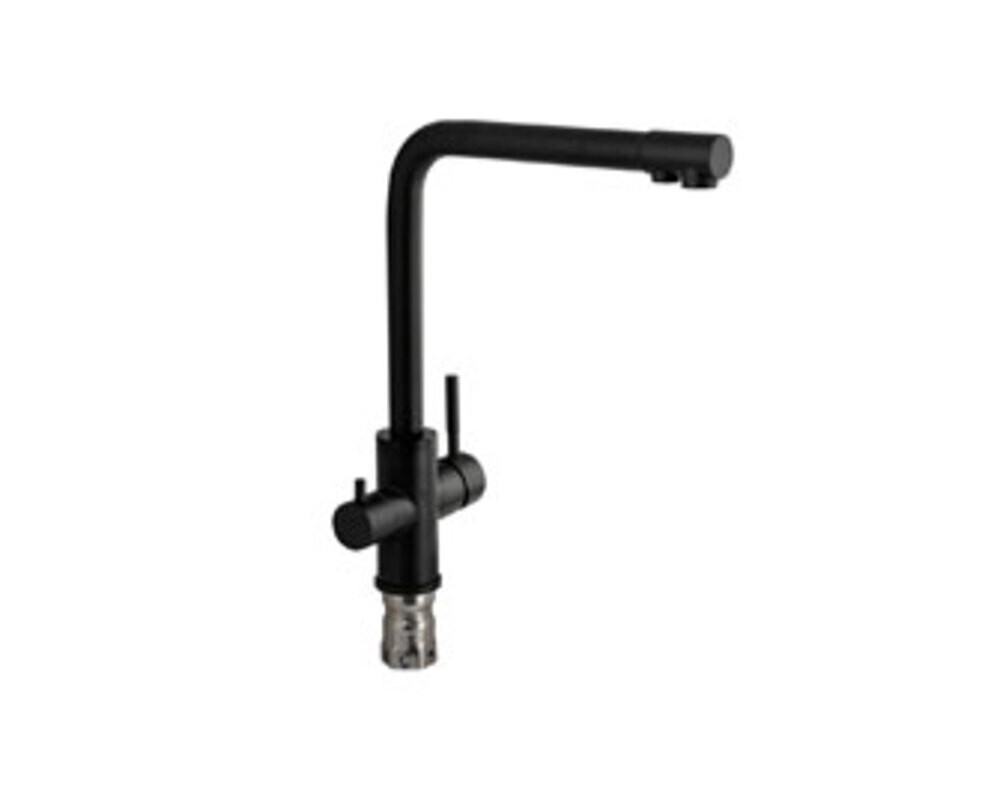 Смеситель 91120 Г-образный, ЧЕРНЫЙ, с подкл. фильтра, из нерж. стали 304
