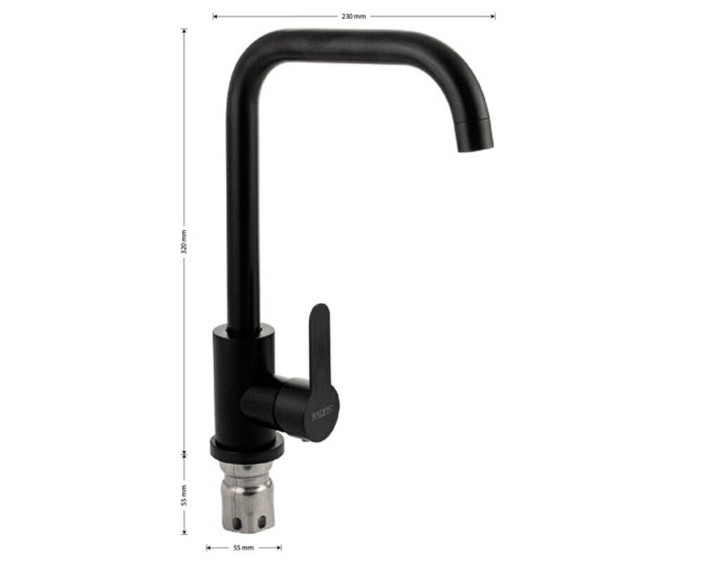 Смеситель 9202, ЧЁРНЫЙ, из нерж. стали 304