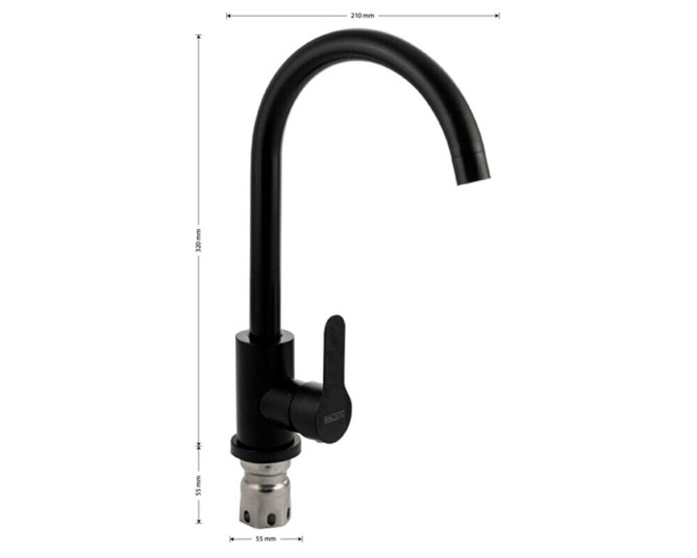 Смеситель 9201, ЧЁРНЫЙ, из нерж. стали 304