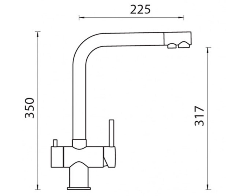 Смеситель Schock VITUS Cristadur сталь/поларис (2 в 1)