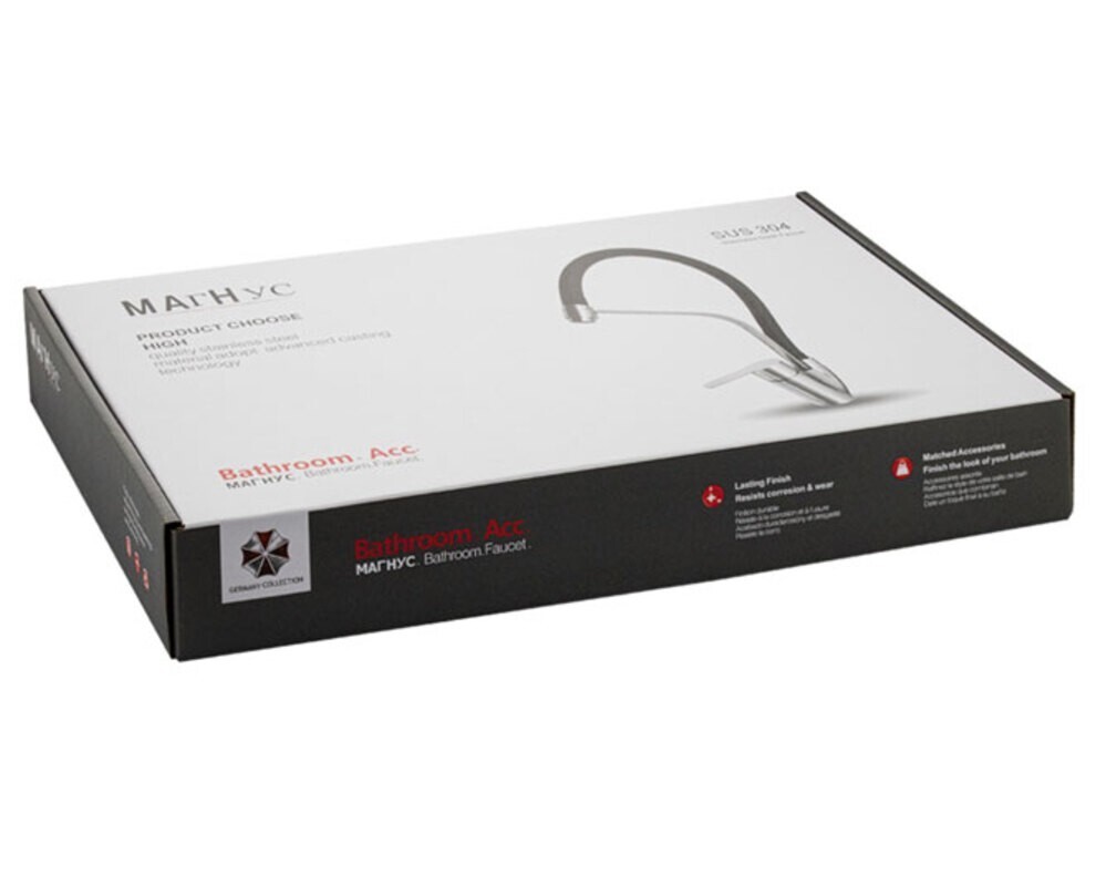 Смеситель MAGNUS 9206 гибкий излив чёрный с фиксацией, из нерж. стали 304