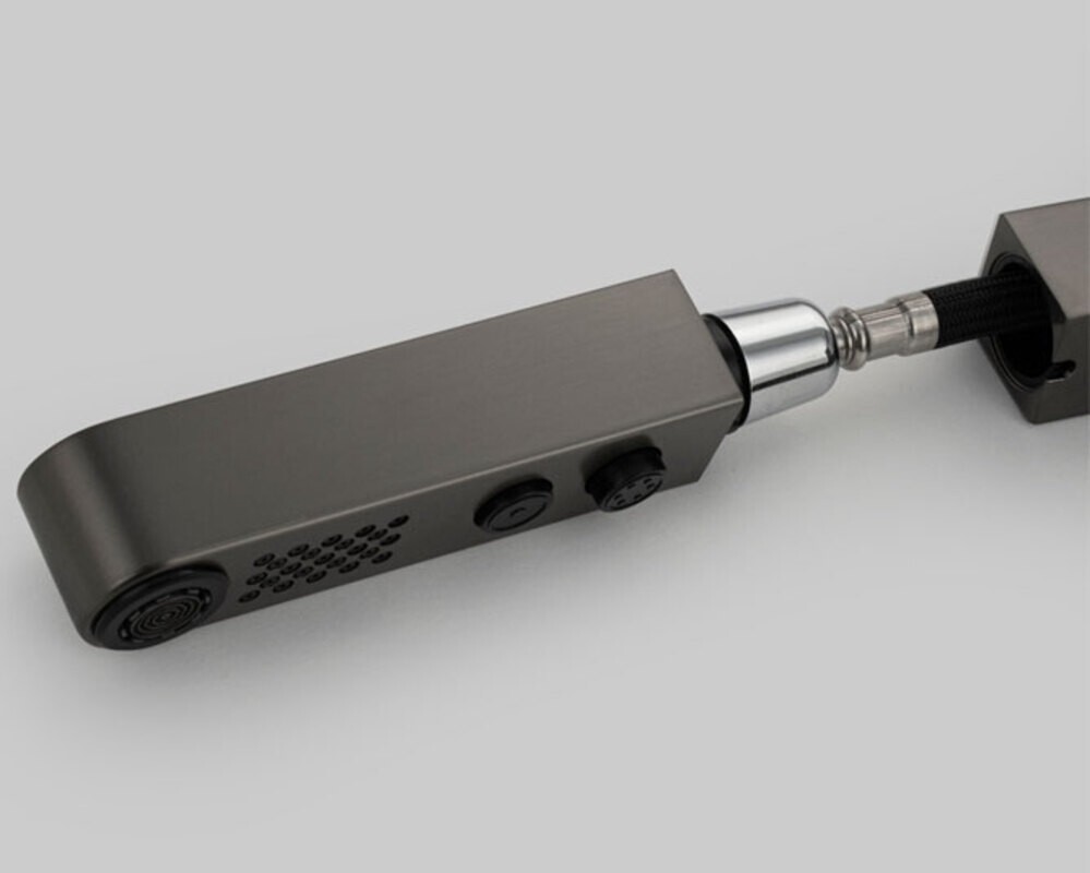 Смеситель кухонный MAGNUS 8231 Г-образный выдвижной, графит