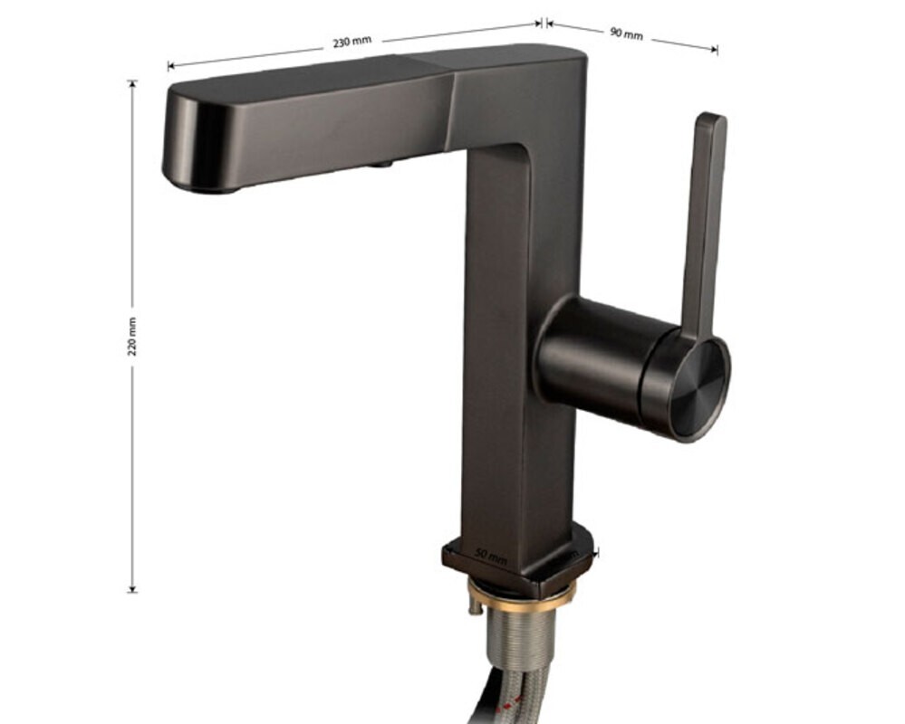 Смеситель кухонный MAGNUS 8231 Г-образный выдвижной, графит