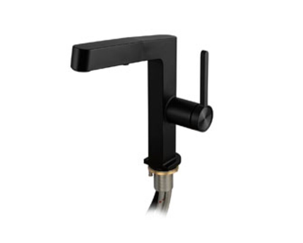 Смеситель кухонный MAGNUS 8234 Г-образный выдвижной, чёрный