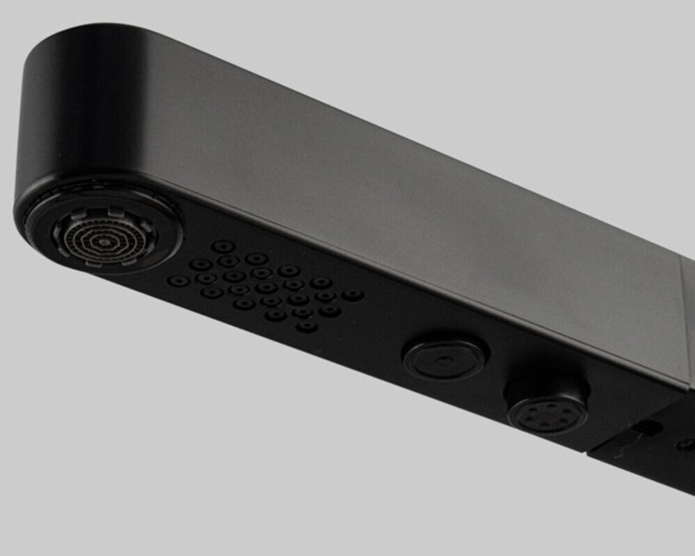 Смеситель кухонный MAGNUS 8234 Г-образный выдвижной, чёрный