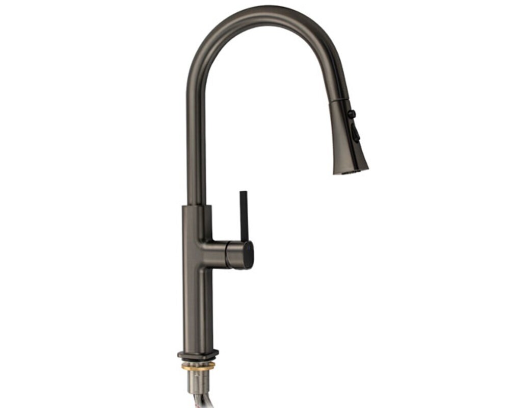 Смеситель кухонный MAGNUS 8236 Г-образный выдвижной, графит