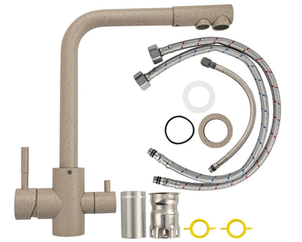 Смеситель кухонный MAGNUS 91124 Г-образный, с подкл. фильтра, КОРИЧНЕВЫЙ, из нерж. стали 304