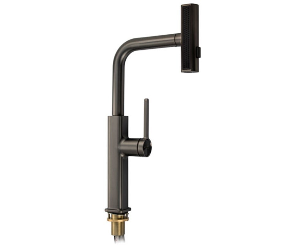 Смеситель кухонный MAGNUS 8264 Г-образный выдвижной, графит