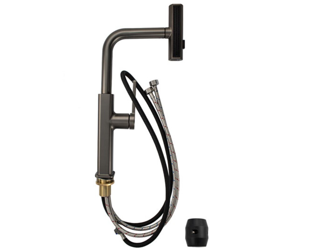 Смеситель кухонный MAGNUS 8264 Г-образный выдвижной, графит