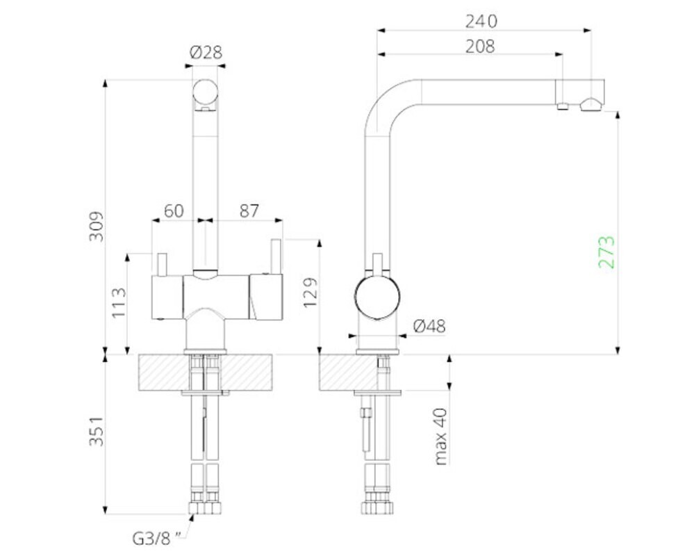 Смеситель MIX/3 AP BePure хром
