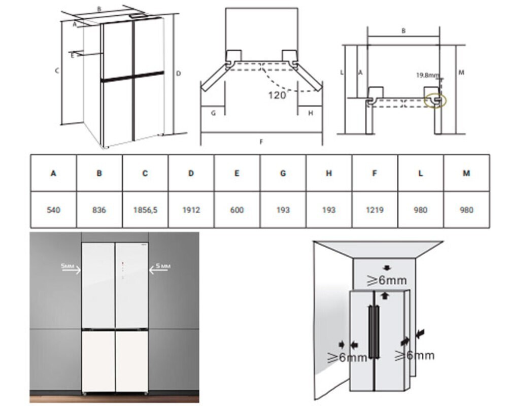 Холодильник HIBERG RFQ-600DX NFGW inverter