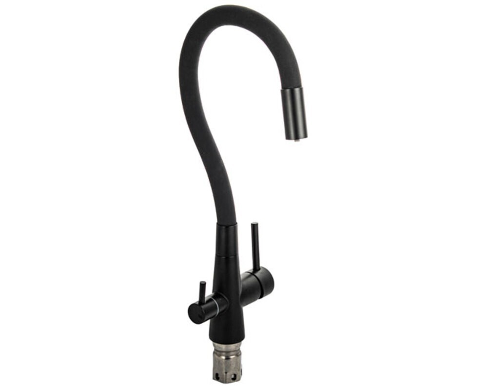 Смеситель MAGNUS 91126 С-образный излив, чёрный