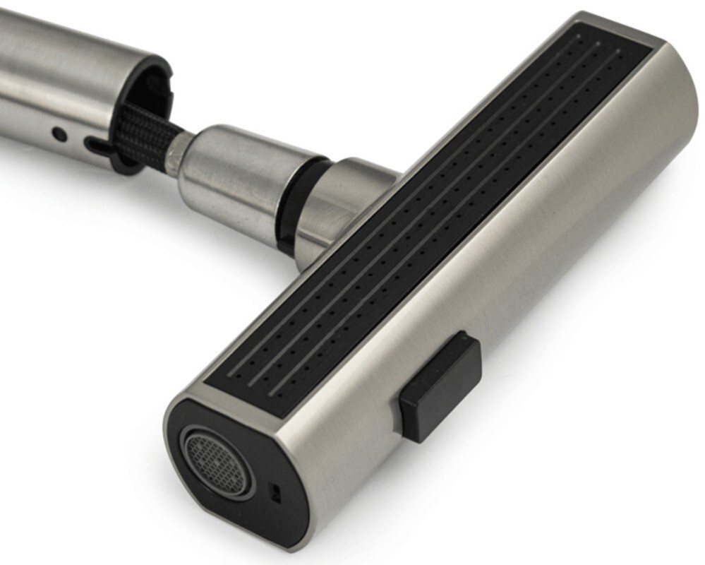 Смеситель кухонный MAGNUS 9131 Г-образный выдвижной, Сатин