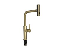 Смеситель кухонный MAGNUS 9134 Г-образный выдвижной, Матовое Золото